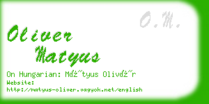 oliver matyus business card